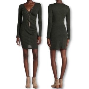 Bailey Blue | Surplice Bodycon Mini Dress+Attached Chain Necklace NWOT